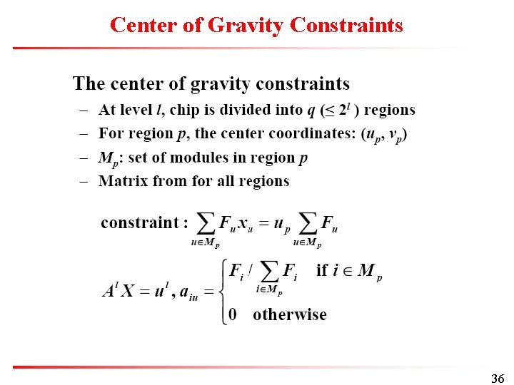 Center of Gravity Constraints 36 