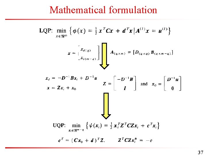 Mathematical formulation 37 