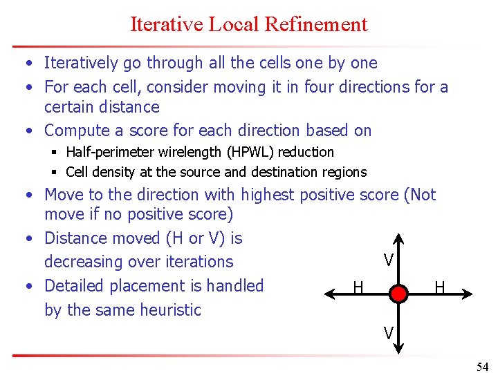 Iterative Local Refinement • Iteratively go through all the cells one by one •