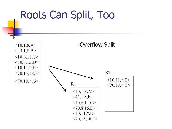 Roots Can Split, Too Overflow Split 