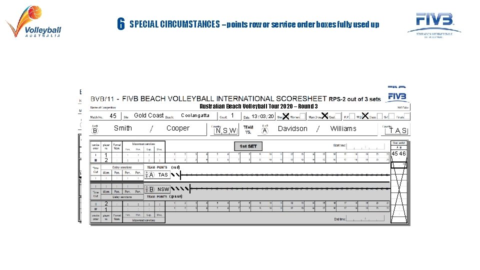 6 SPECIAL CIRCUMSTANCES – points row or service order boxes fully used up 45