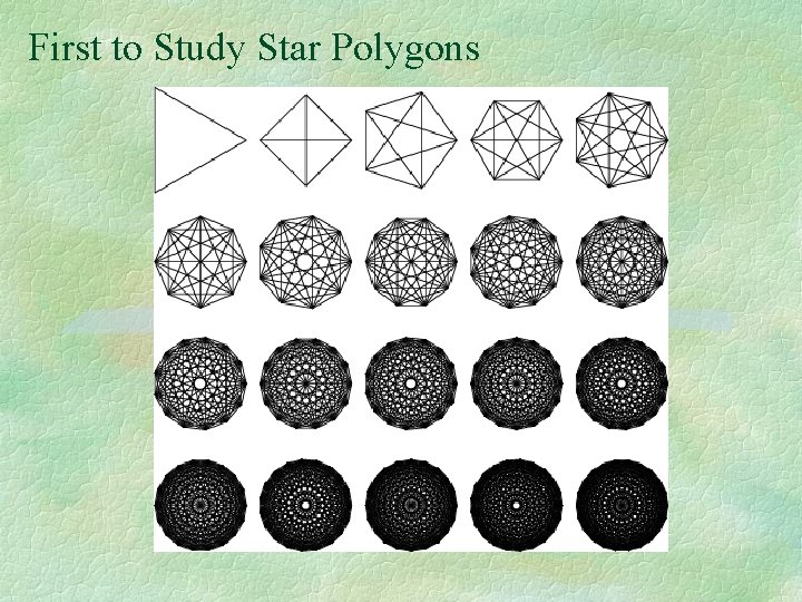 First to Study Star Polygons 