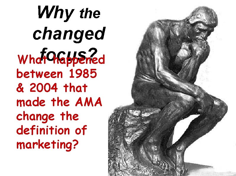 Why the changed focus? What happened between 1985 & 2004 that made the AMA