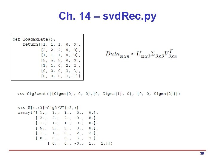 Ch. 14 – svd. Rec. py 30 