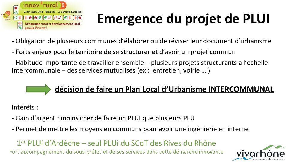 Emergence du projet de PLUI - Obligation de plusieurs communes d’élaborer ou de réviser