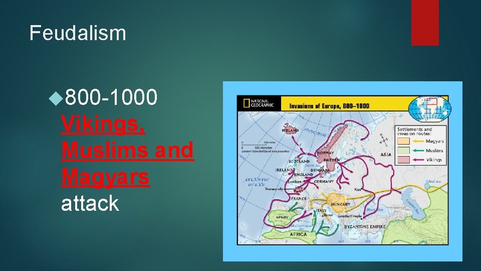 Feudalism 800 -1000 Vikings, Muslims and Magyars attack 
