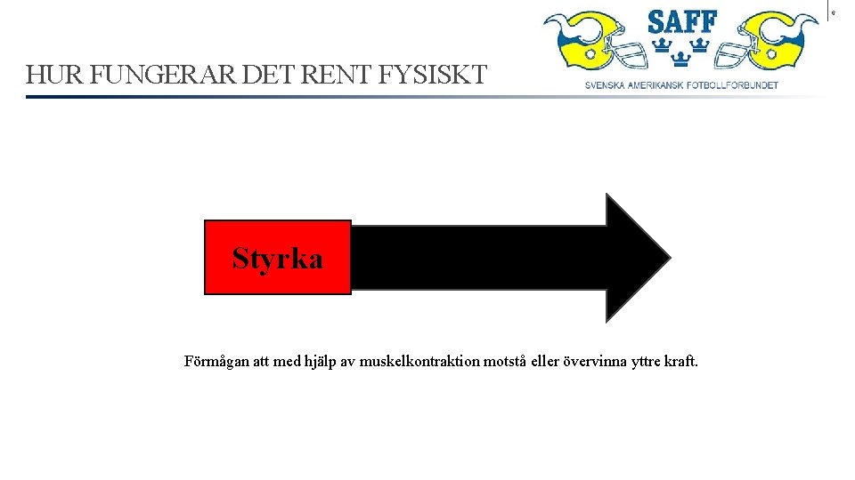 6 HUR FUNGERAR DET RENT FYSISKT Styrka Förmågan att med hjälp av muskelkontraktion motstå