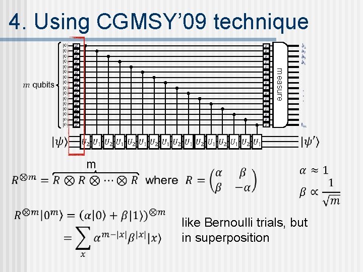 4. Using CGMSY’ 09 technique measure like Bernoulli trials, but in superposition 