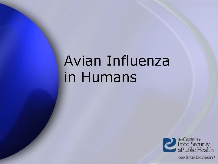 Avian Influenza in Humans 