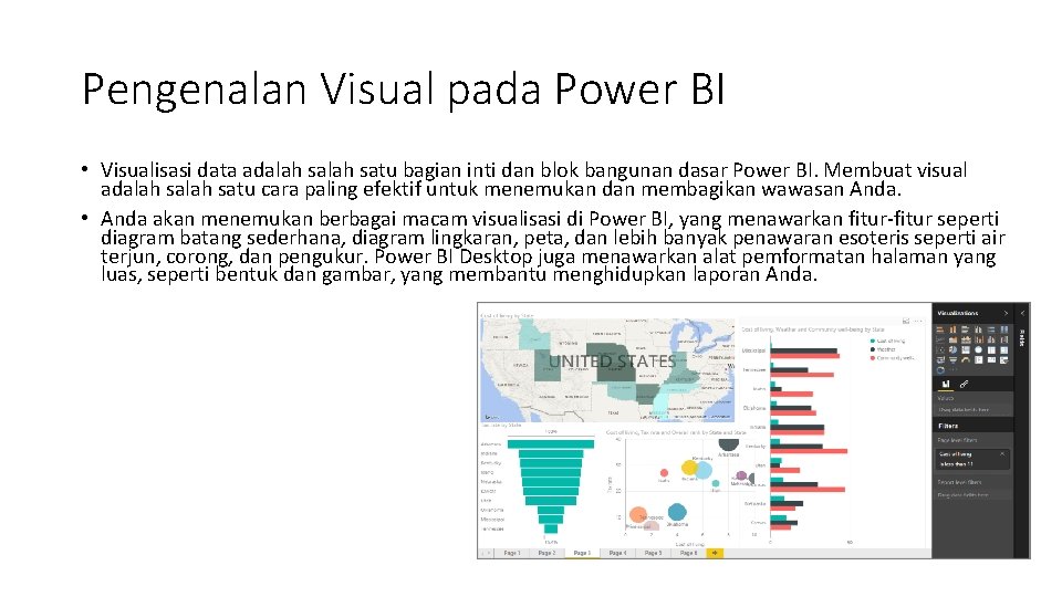 Pengenalan Visual pada Power BI • Visualisasi data adalah satu bagian inti dan blok Pengenalan Visual pada Power BI • Visualisasi data adalah satu bagian inti dan blok
