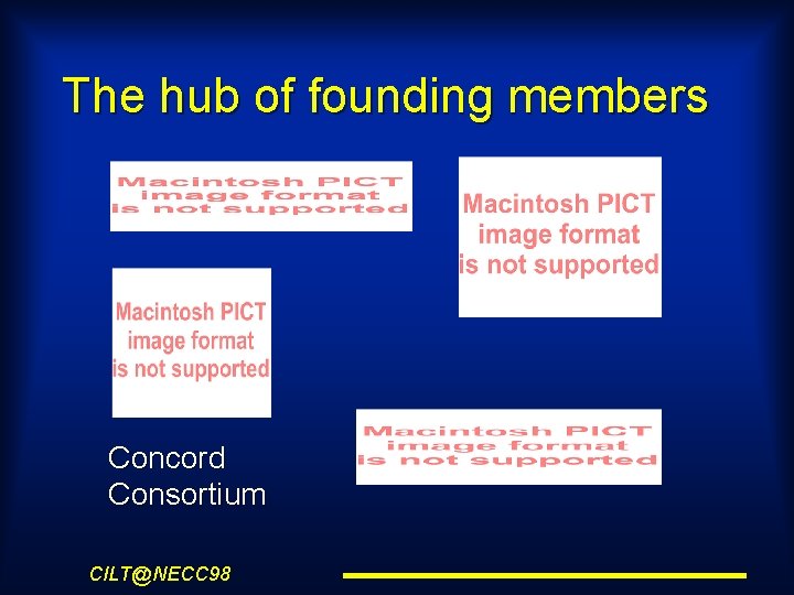 The hub of founding members Concord Consortium CILT@NECC 98 