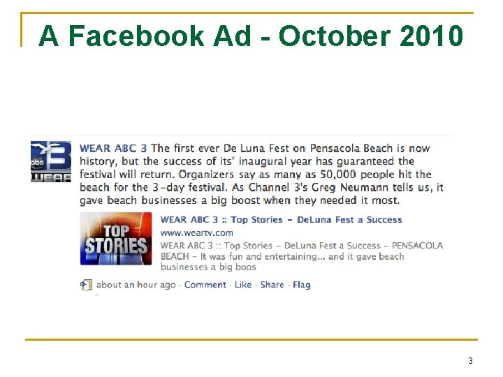 A Facebook Ad - October 2010 3 