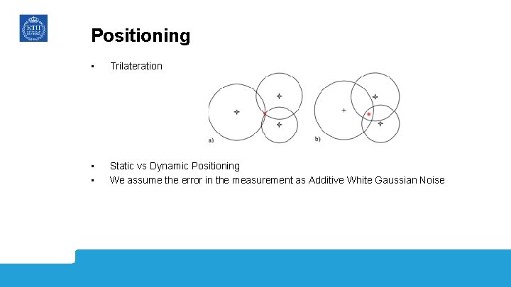 Positioning • Trilateration • • Static vs Dynamic Positioning We assume the error in