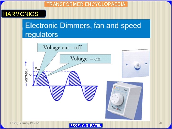 TRANSFORMER ENCYCLOPAEDIA HARMONICS Friday, February 19, 2021 PROF. V. G. PATEL 20 