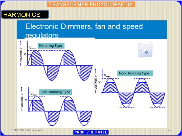 TRANSFORMER ENCYCLOPAEDIA HARMONICS Friday, February 19, 2021 PROF. V. G. PATEL 21 