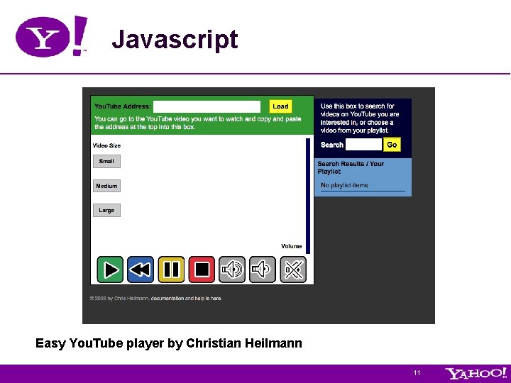 Javascript Easy You. Tube player by Christian Heilmann 11 