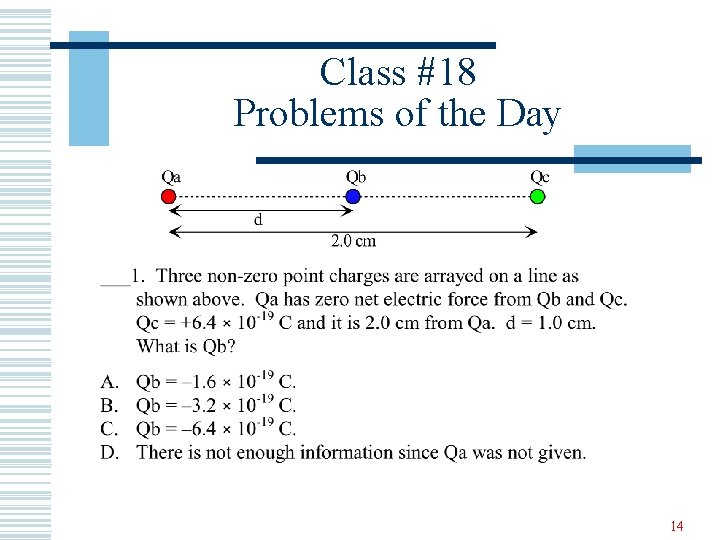 Class #18 Problems of the Day 14 