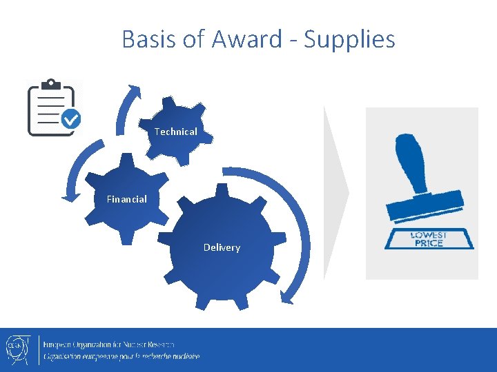 Basis of Award - Supplies Technical Financial Delivery 