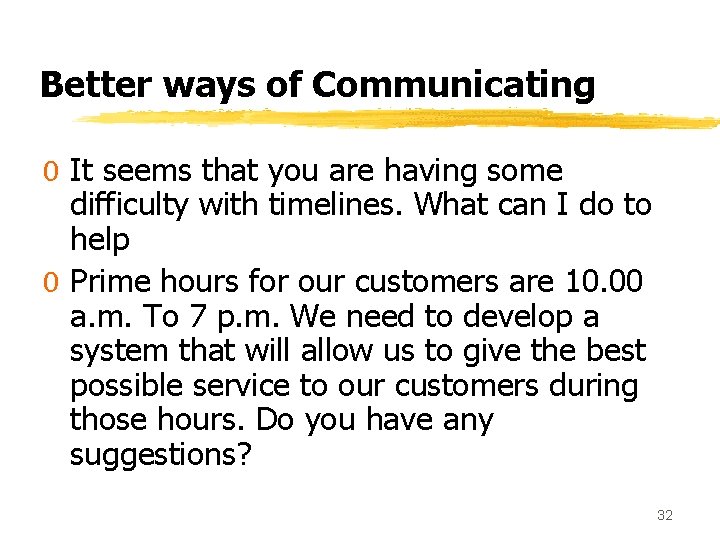 Better ways of Communicating 0 It seems that you are having some difficulty with