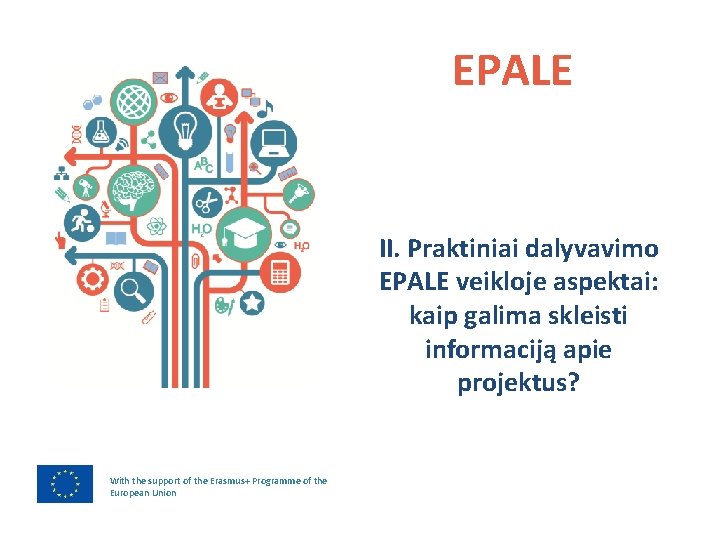 EPALE II. Praktiniai dalyvavimo EPALE veikloje aspektai: kaip galima skleisti informaciją apie projektus? With