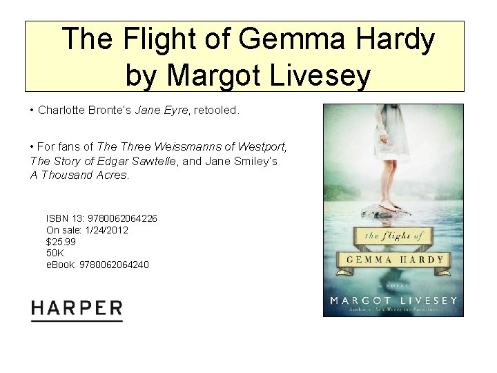 The Flight of Gemma Hardy by Margot Livesey • Charlotte Bronte’s Jane Eyre, retooled.