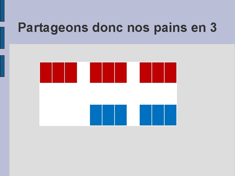 Partageons donc nos pains en 3 