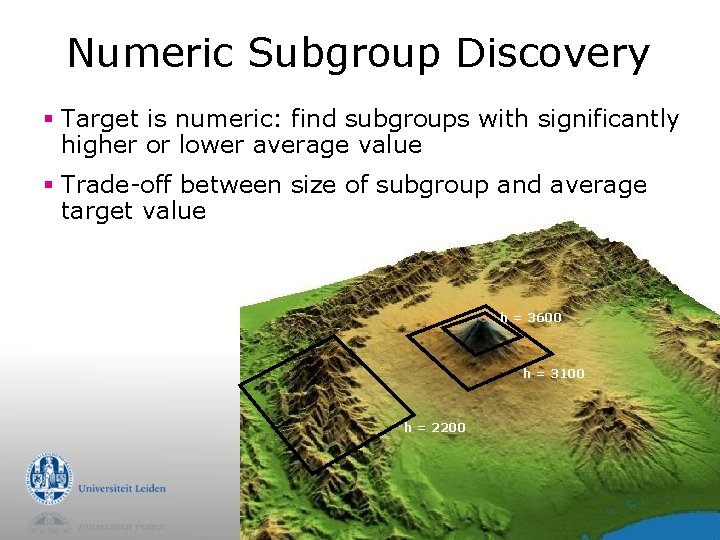 Numeric Subgroup Discovery § Target is numeric: find subgroups with significantly higher or lower