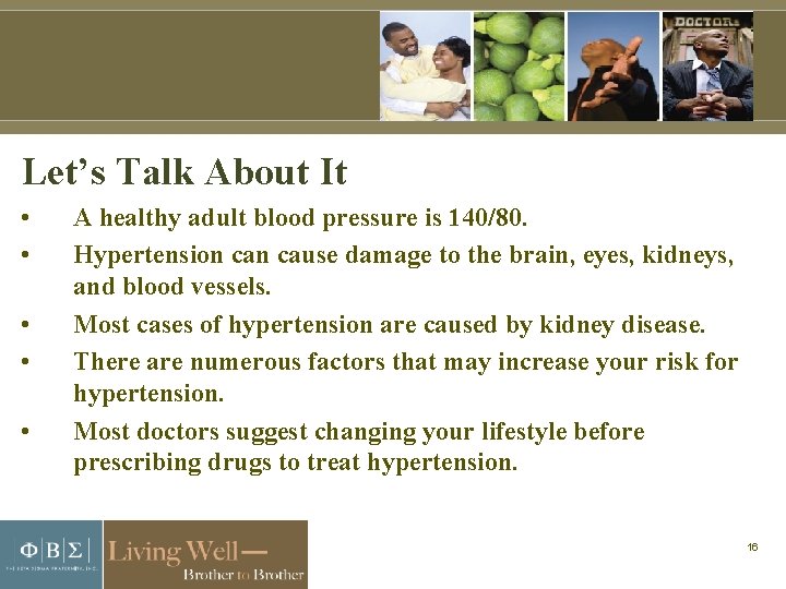 Let’s Talk About It • • • A healthy adult blood pressure is 140/80.