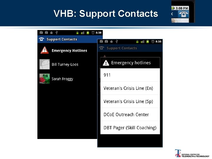 VHB: Support Contacts 