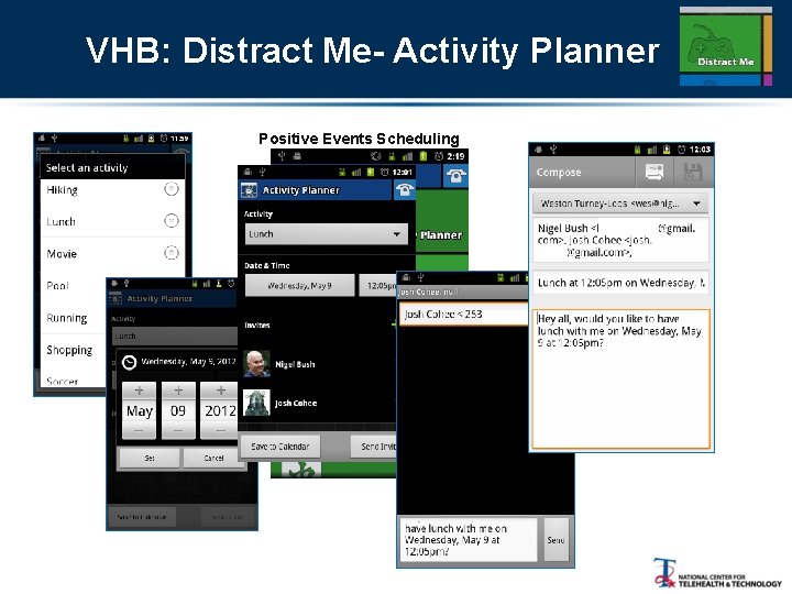 VHB: Distract Me- Activity Planner Positive Events Scheduling 