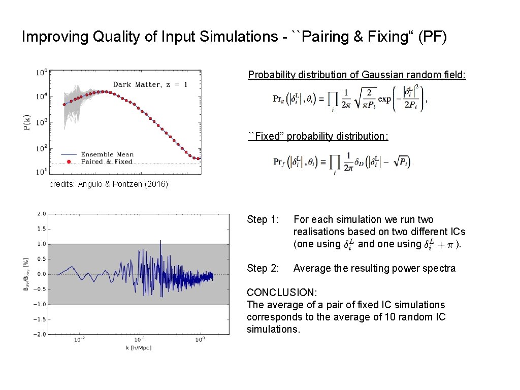 Improving Quality of Input Simulations - ``Pairing & Fixing“ (PF) Probability distribution of Gaussian