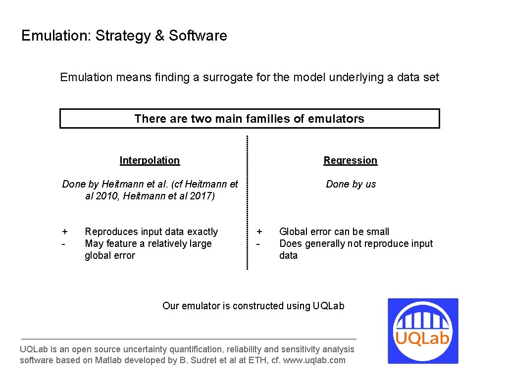 Emulation: Strategy & Software Emulation means finding a surrogate for the model underlying a