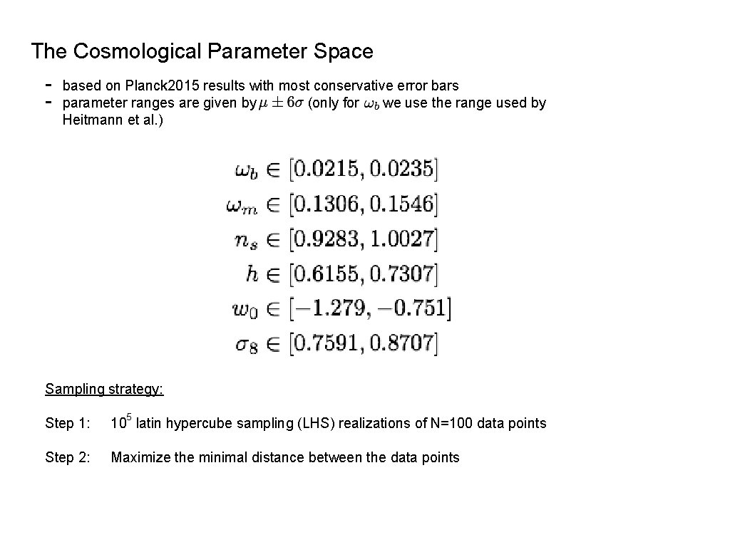 The Cosmological Parameter Space - based on Planck 2015 results with most conservative error