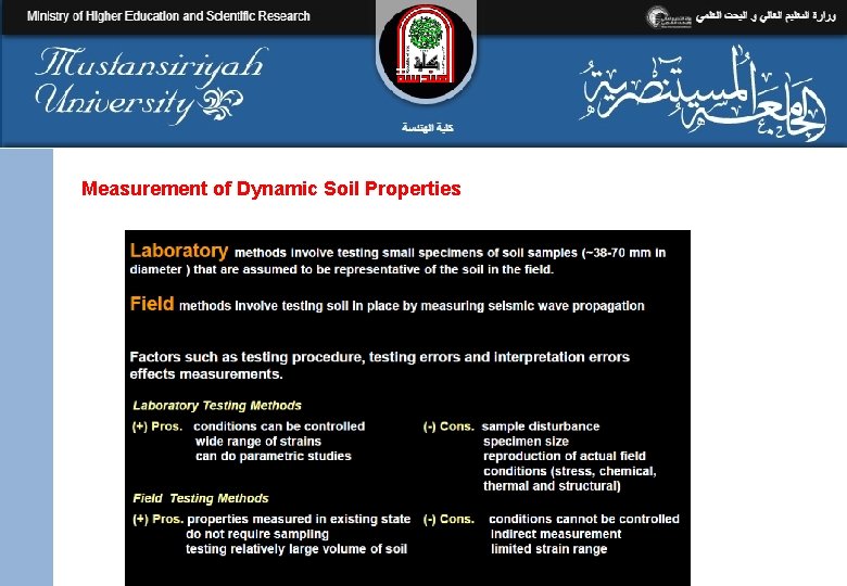 Measurement of Dynamic Soil Properties 