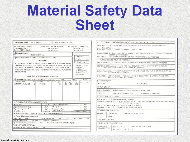 Material Safety Data Sheet © Goodheart-Willcox Co. , Inc. 