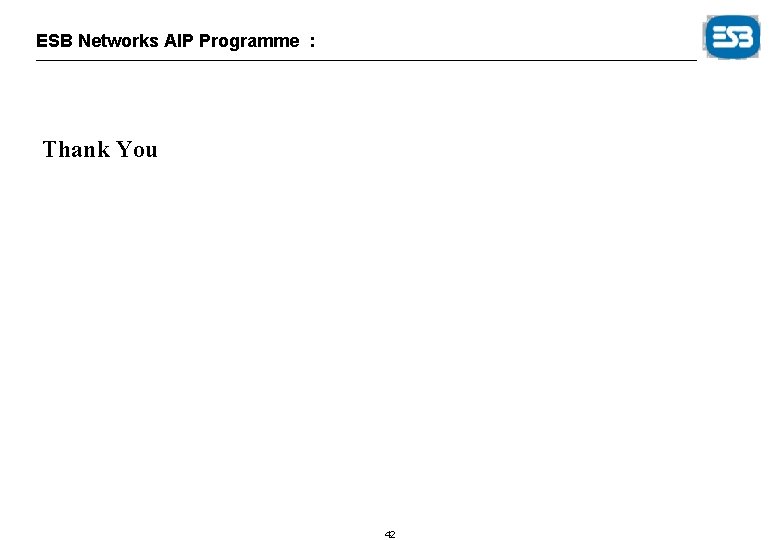 ESB Networks AIP Programme : Thank You 42 