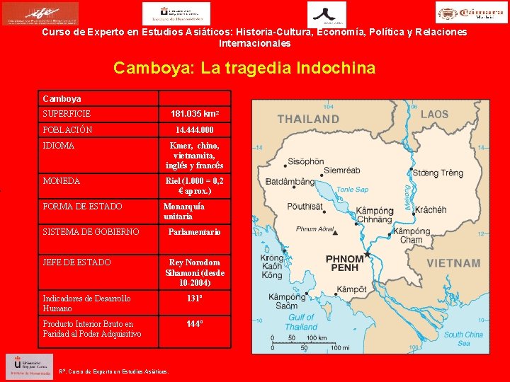 Curso de Experto en Estudios Asiáticos: Historia-Cultura, Economía, Política y Relaciones Internacionales Camboya: La