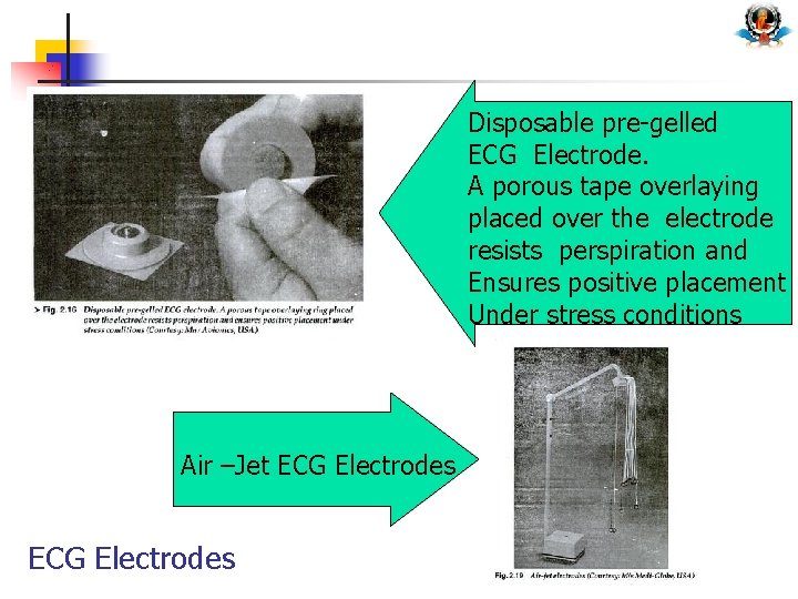 Disposable pre-gelled ECG Electrode. A porous tape overlaying placed over the electrode resists perspiration