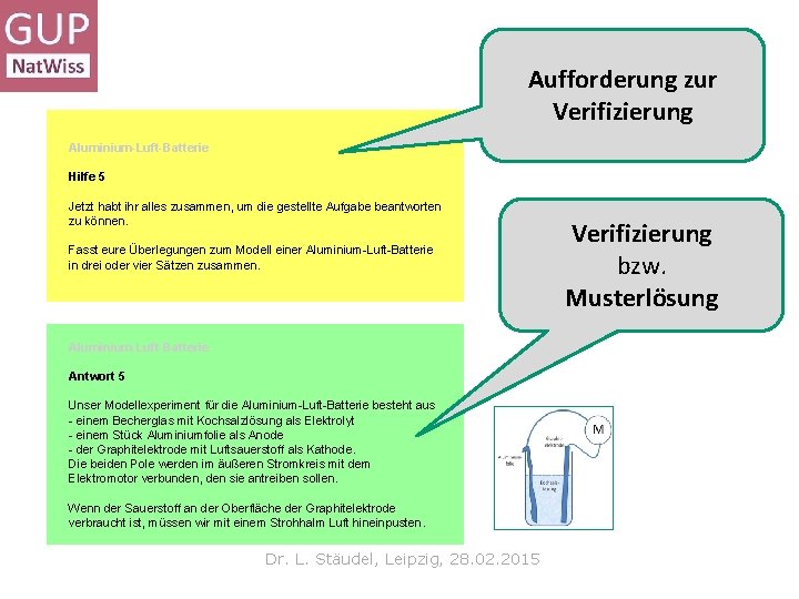 Aufforderung zur Verifizierung Aluminium-Luft-Batterie Hilfe 5 Jetzt habt ihr alles zusammen, um die gestellte