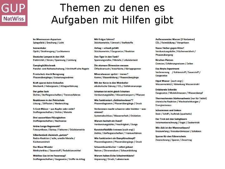 Themen zu denen es Aufgaben mit Hilfen gibt Dr. L. Stäudel, Leipzig, 28. 02.