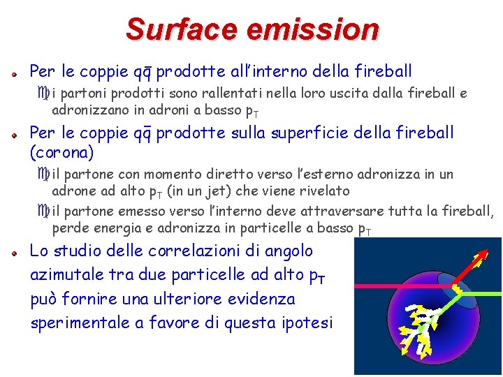 Surface emission _ Per le coppie qq prodotte all’interno della fireball ci partoni prodotti