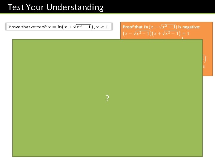 Test Your Understanding ? Show > 