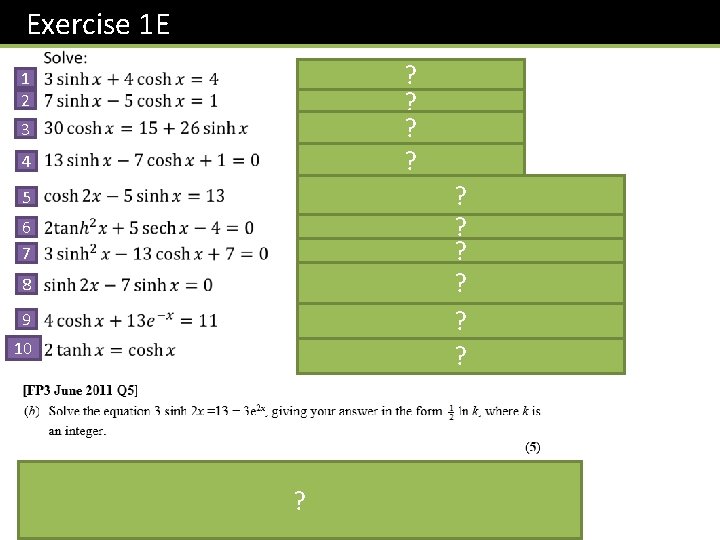 Exercise 1 E 1 2 ? ? 3 4 ? ? ? 5 6