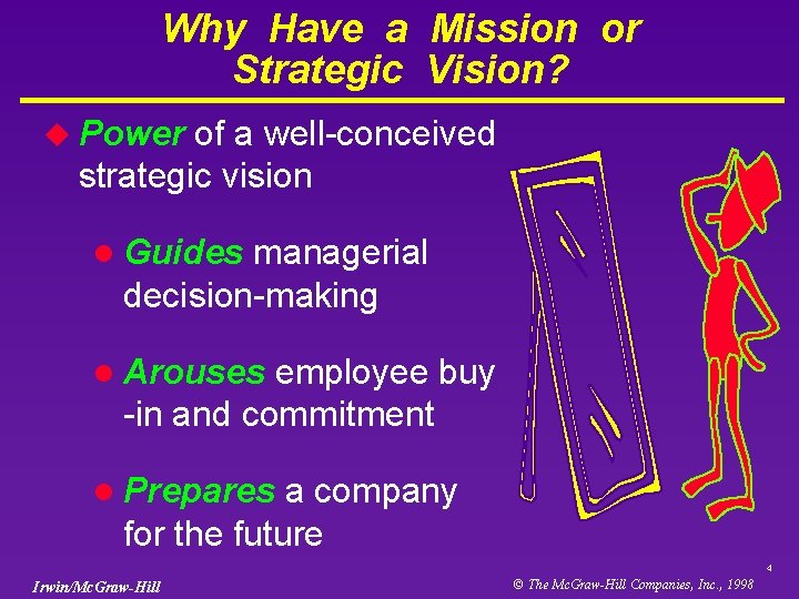 Why Have a Mission or Strategic Vision? u Power of a well-conceived strategic vision