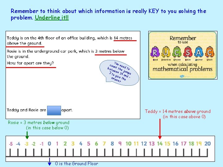Remember to think about which information is really KEY to you solving the problem.