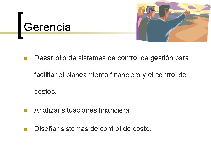 Gerencia n Desarrollo de sistemas de control de gestión para facilitar el planeamiento financiero