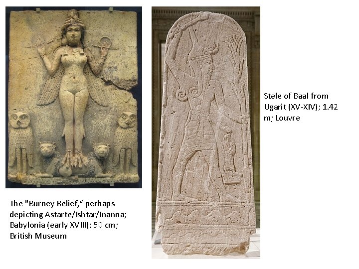 Stele of Baal from Ugarit (XV-XIV); 1. 42 m; Louvre The "Burney Relief, “
