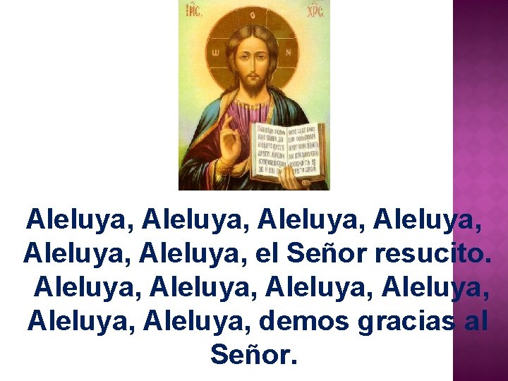 Aleluya, Aleluya, el Señor resucito. Aleluya, Aleluya, demos gracias al Señor. 