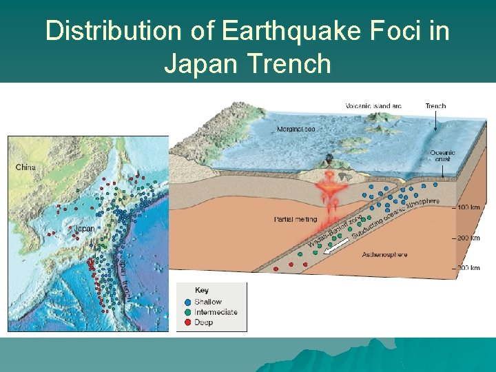 Distribution of Earthquake Foci in Japan Trench 