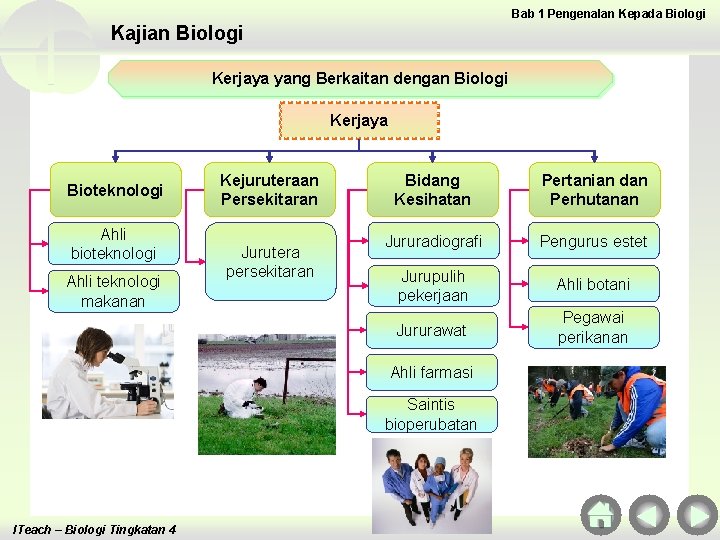 Bab 1 Pengenalan Kepada Biologi Kajian Biologi Kerjaya yang Berkaitan dengan Biologi Kerjaya Bioteknologi